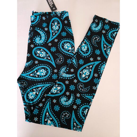 Plus Size Womens Paisley Print, High Waisted Leggings In A Fitted Style With And - Picture 6 of 7
